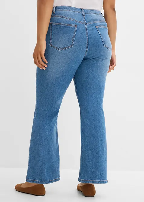 Bootcut-jeans Mid Waist med broderi, bonprix