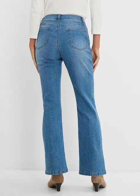 Bootcut-jeans Mid Waist med broderi, bonprix