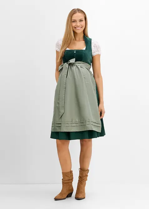 Mammadirndl med sammetsliv och satinf&ouml;rkl&auml;de (2 delar), bonprix