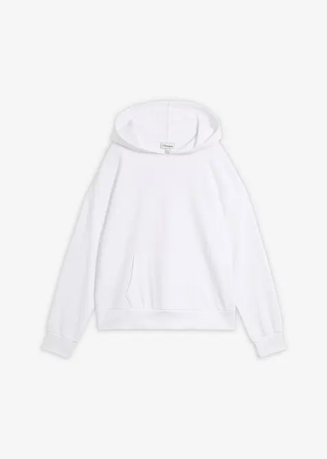 Oversizesweatshirt med huva i mjuk bomullsblandning, bonprix