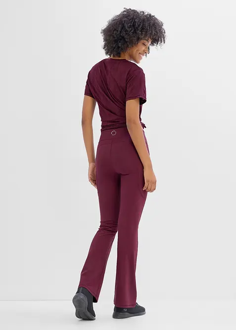 Snabbtorkande sportleggings med mobilficka, utst&auml;llda ben, bonprix