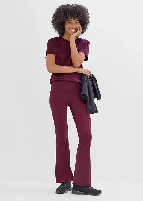 Snabbtorkande sportleggings med mobilficka, utst&auml;llda ben, bonprix