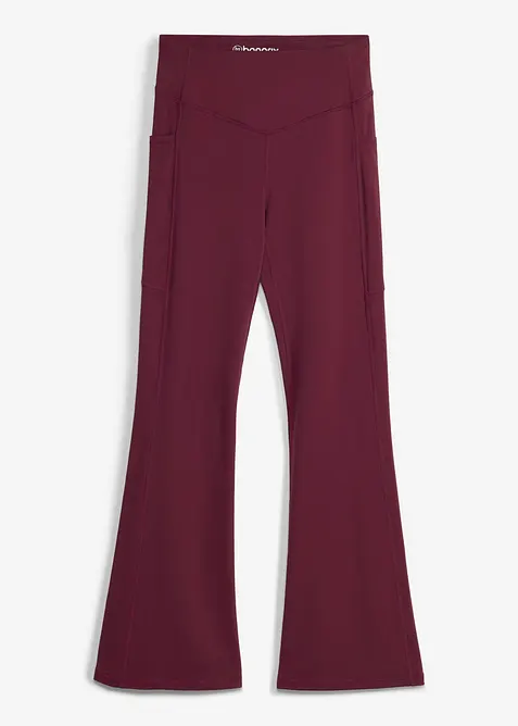 Snabbtorkande sportleggings med mobilficka, utst&auml;llda ben, bonprix