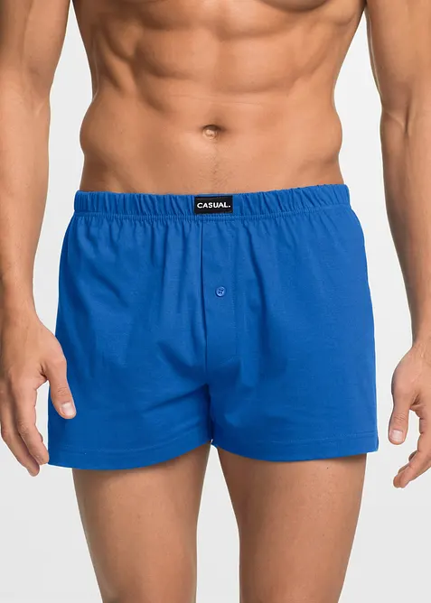 Ledigt skurna boxershorts i bomullsjersey (3-pack), bonprix