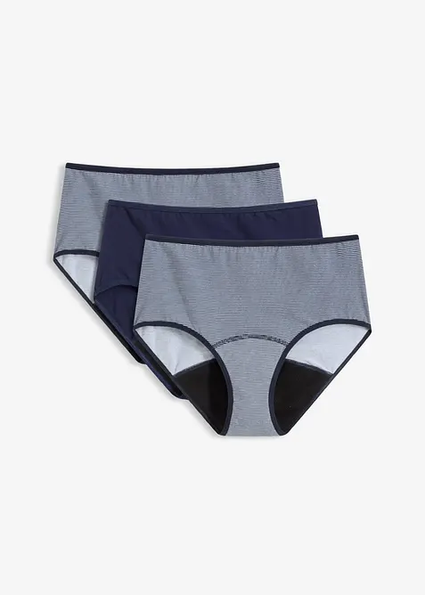 Menstrosa i hipstermodell med medelh&ouml;g uppsugningsf&ouml;rm&aring;ga (3-pack), bonprix