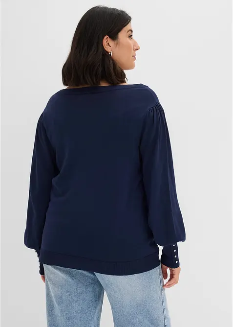 Finstickad tr&ouml;ja i viskosmix, bonprix