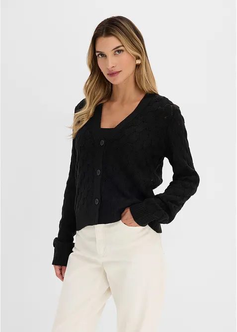 H&aring;lm&ouml;nstrad cardigan, bonprix