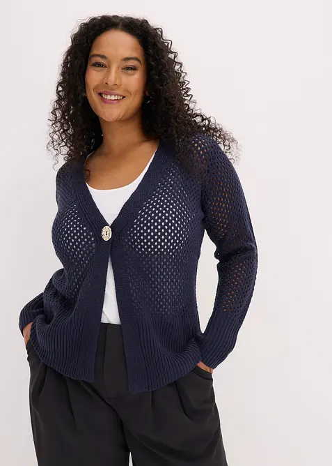 H&aring;lm&ouml;nstrad cardigan, bonprix