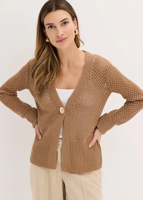 H&aring;lm&ouml;nstrad cardigan, bonprix