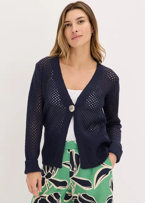 H&aring;lm&ouml;nstrad cardigan, bonprix