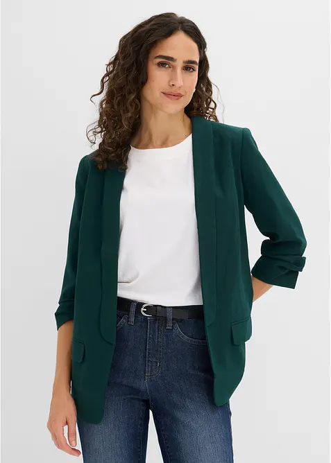 L&aring;ng kavaj med draperade &auml;rmar, bonprix
