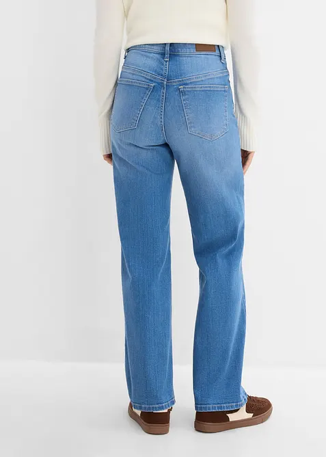 Wide Leg-jeans High Waist, ekologisk bomull, bonprix
