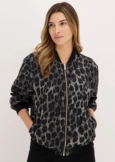 Blusjacka av satin med mjukt fall, bonprix