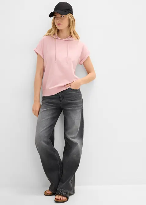 Sweatshirt med huva, bonprix
