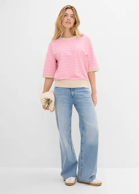 Ledig sweatshirt i bomullsmix, bonprix