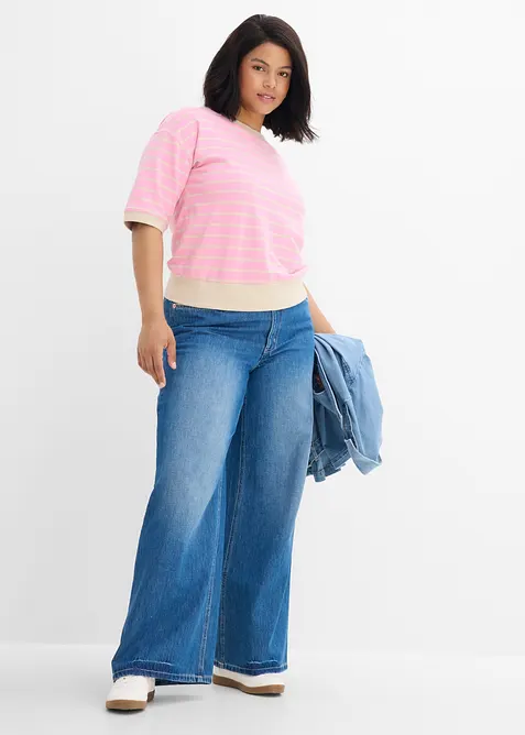 Ledig sweatshirt i bomullsmix, bonprix