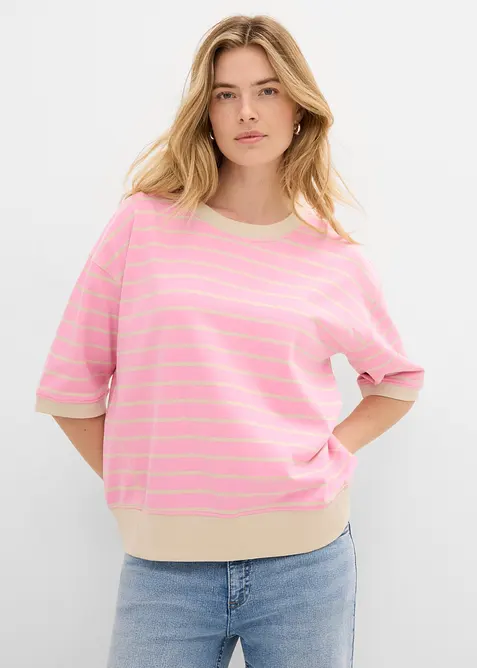 Ledig sweatshirt i bomullsmix, bonprix