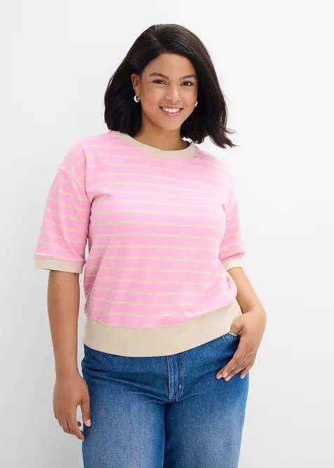 Ledig sweatshirt i bomullsmix, bonprix