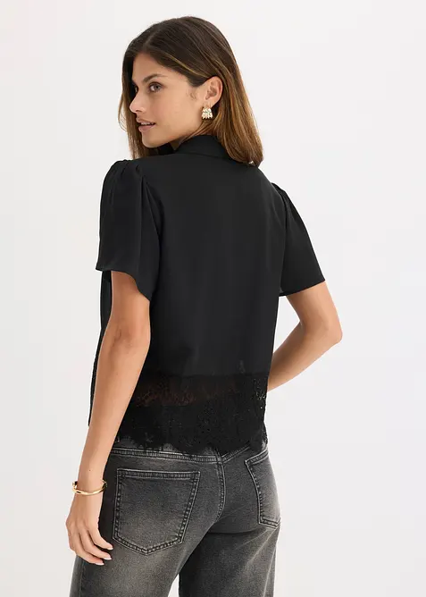 Blus med spets, bonprix