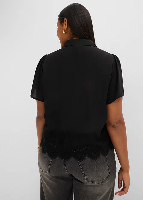 Blus med spets, bonprix