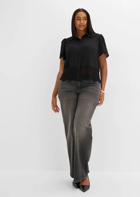 Blus med spets, bonprix