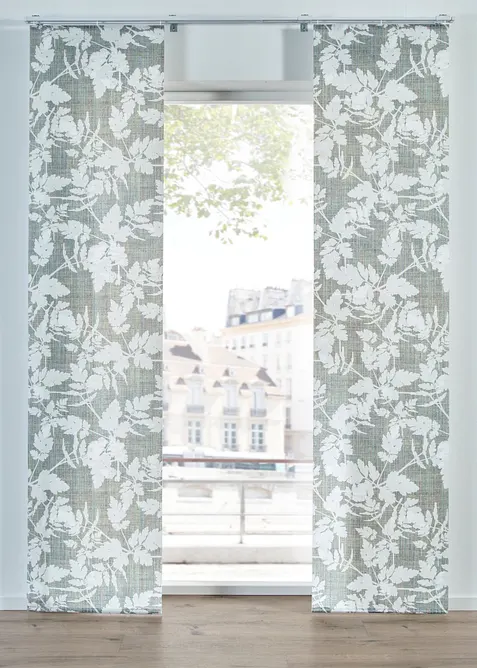 Ljusd&auml;mpande panelgardin med blomm&ouml;nster (1-pack), bonprix