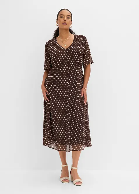 Midikl&auml;nning av satin med mjukt fall, bonprix