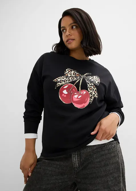 Vid sweatshirt i ekologisk bomull, bonprix