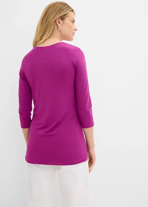 L&aring;ng topp med dubbelt framstycke, av mjuk viskosmix (2-pack), bonprix