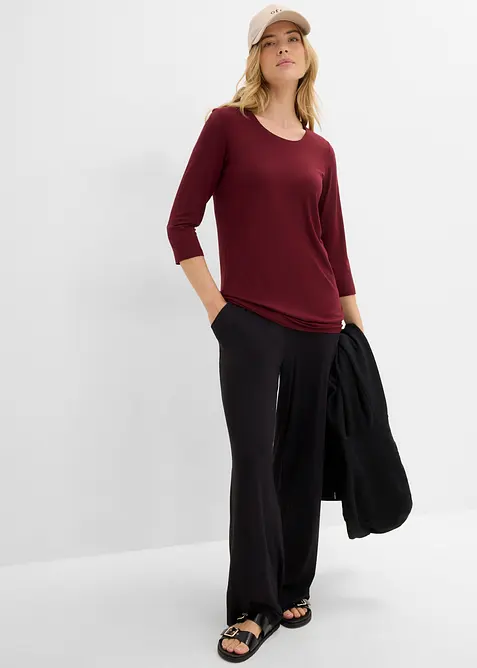 L&aring;ng topp med dubbelt framstycke, av mjuk viskosmix (2-pack), bonprix