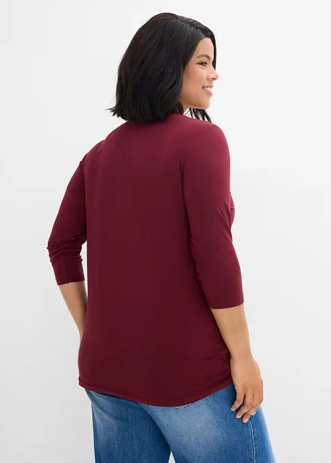 L&aring;ng topp med dubbelt framstycke, av mjuk viskosmix (2-pack), bonprix