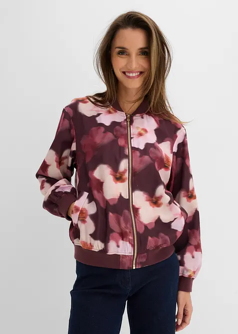 Blusjacka av satin med mjukt fall, bonprix
