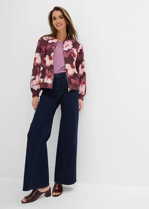 Blusjacka av satin med mjukt fall, bonprix