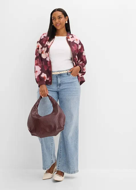 Blusjacka av satin med mjukt fall, bonprix