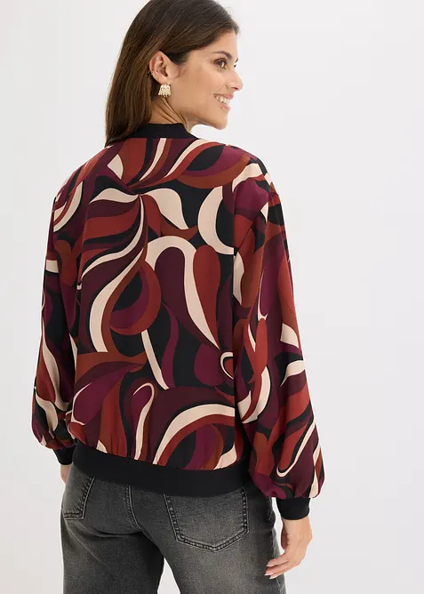 Blusjacka av satin med mjukt fall, bonprix