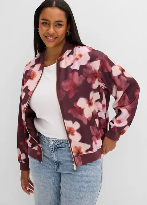 Blusjacka av satin med mjukt fall, bonprix