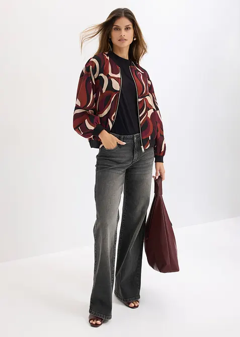 Blusjacka av satin med mjukt fall, bonprix