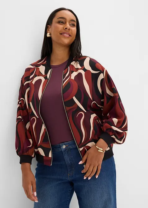 Blusjacka av satin med mjukt fall, bonprix