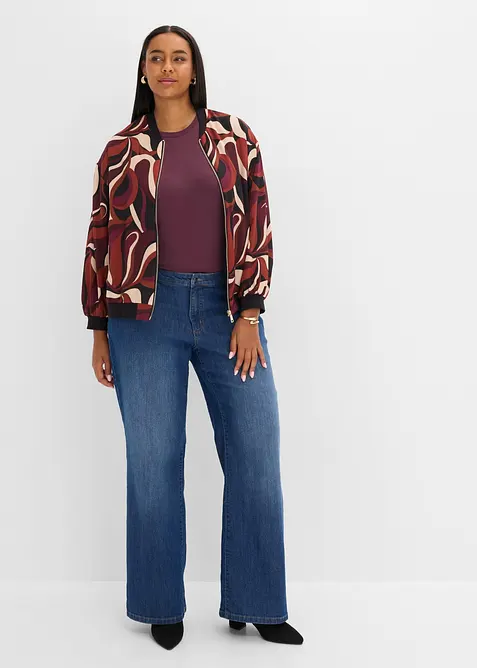 Blusjacka av satin med mjukt fall, bonprix