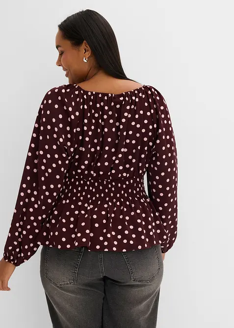 Blus i f&ouml;ljsam satin, bonprix