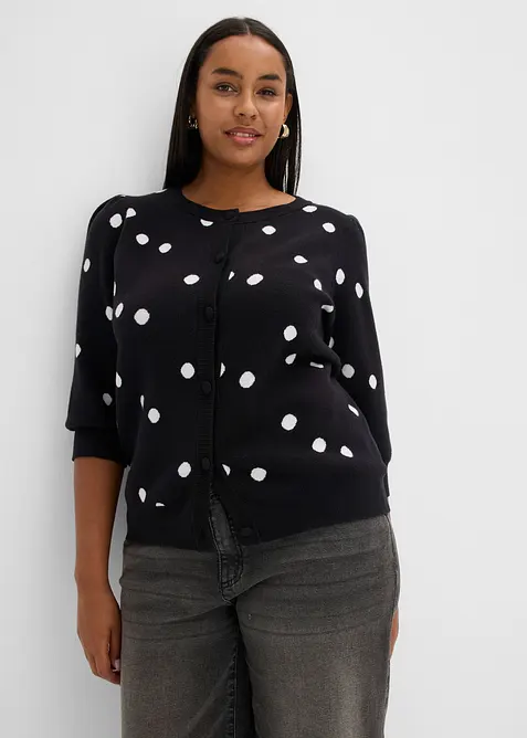 Cardigan i fintr&aring;dig viskosmix, bonprix