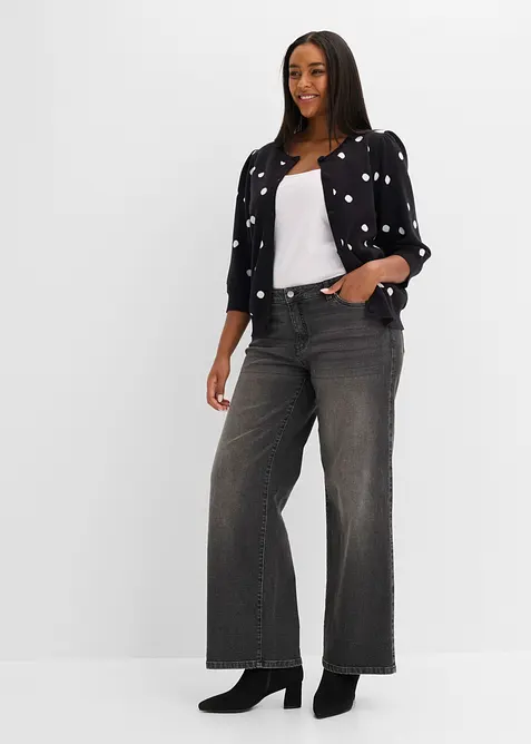 Cardigan i fintr&aring;dig viskosmix, bonprix