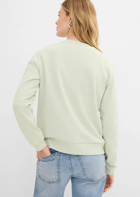 Sweatshirt i ekologisk bomull med puffigt tryck, bonprix