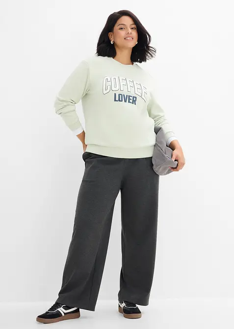 Sweatshirt i ekologisk bomull med puffigt tryck, bonprix