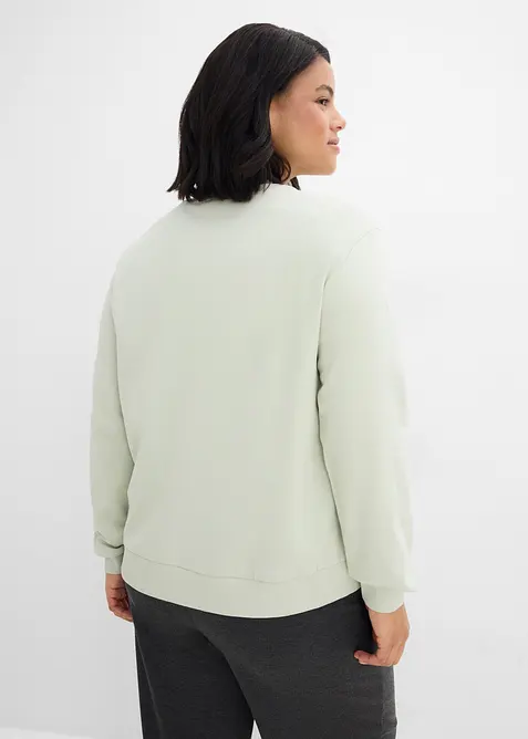 Sweatshirt i ekologisk bomull med puffigt tryck, bonprix