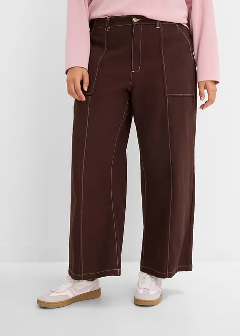 Twillbyxa av bomull i kort modell, bonprix