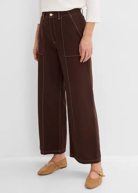 Twillbyxa av bomull i kort modell, bonprix