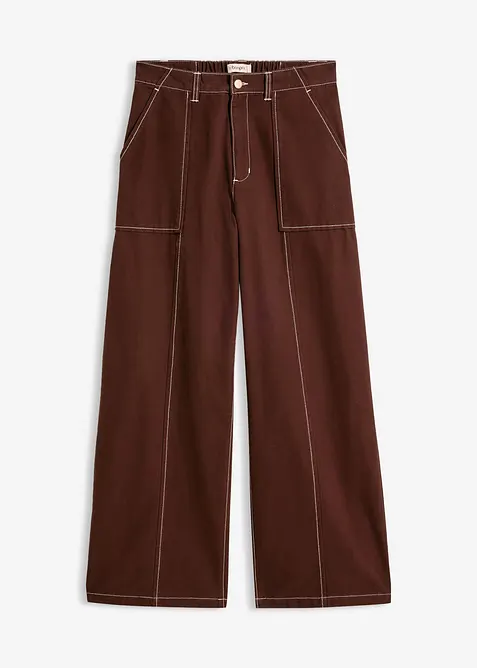 Twillbyxa av bomull i kort modell, bonprix