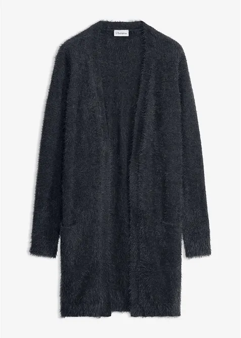 L&aring;ng cardigan med fluffig stil, bonprix