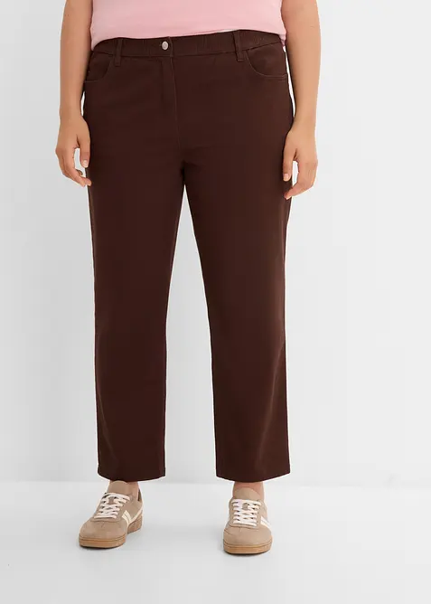 Twillbyxa med h&ouml;g midja och raka ben, bonprix